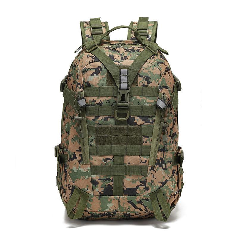 Robuster 40 Liter Laptop-Rucksack, taktisches Design, Schwarz, für Schule & Büro.
