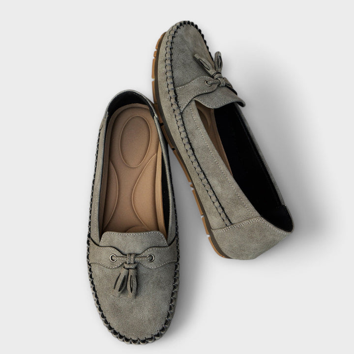 Rosa elegante orthopädische Loafer, Damenschuhe für Freizeit und Büroleben.