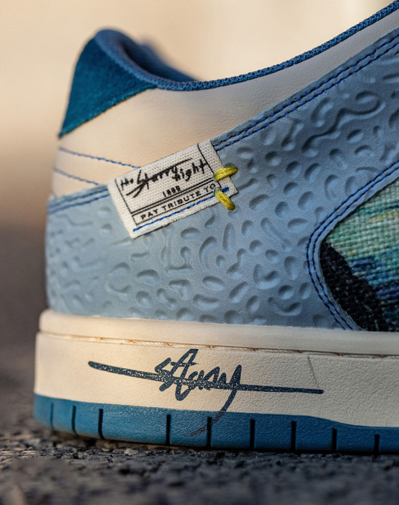 Bewegungsaufnahme der kreativen Lior Sternennacht Sneakers, bequeme Freizeitschuhe für jeden Schritt.