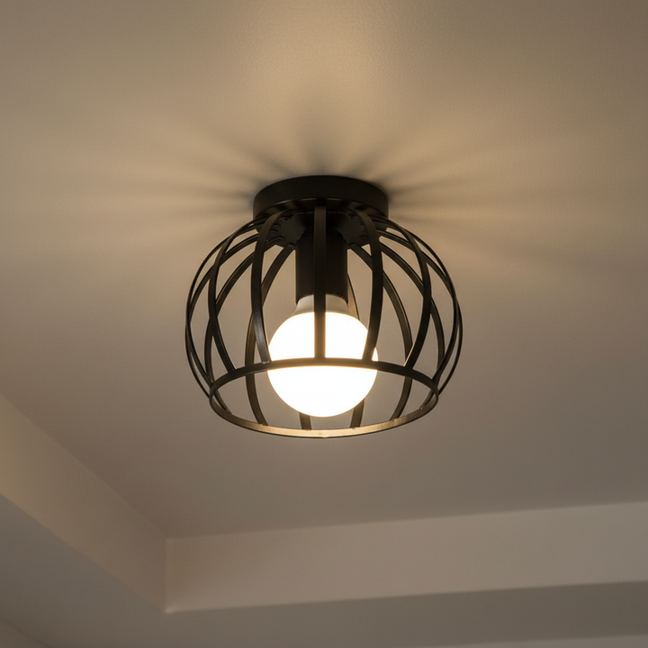 Moderne IronOrb Pendelleuchte mit offenem Korbschirm, Metallgeflecht für Wohnzimmer und Schlafzimmer, E27, dimmbar.