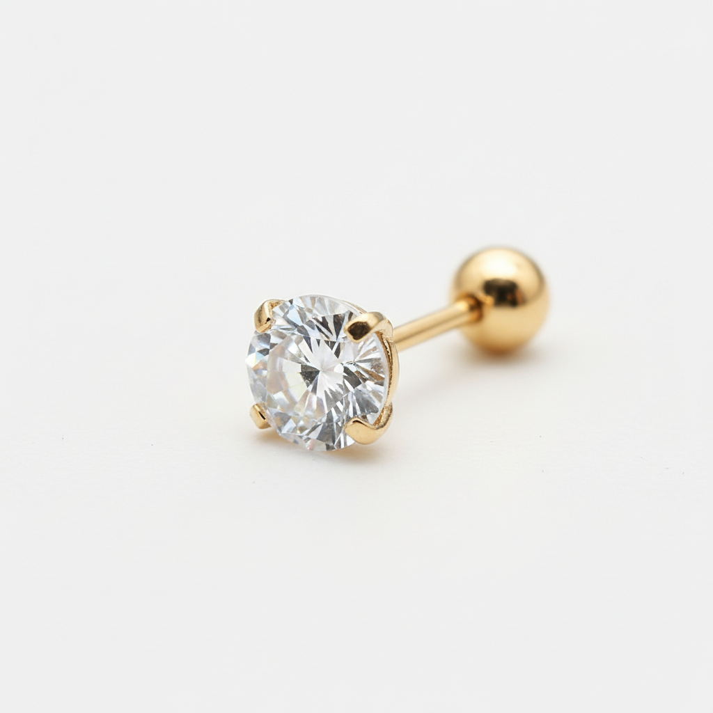 Elegante Damen Ohrstecker aus Titanstahl mit Zirkonia, perfekter hypoallergener Schmuck als Geschenk.
