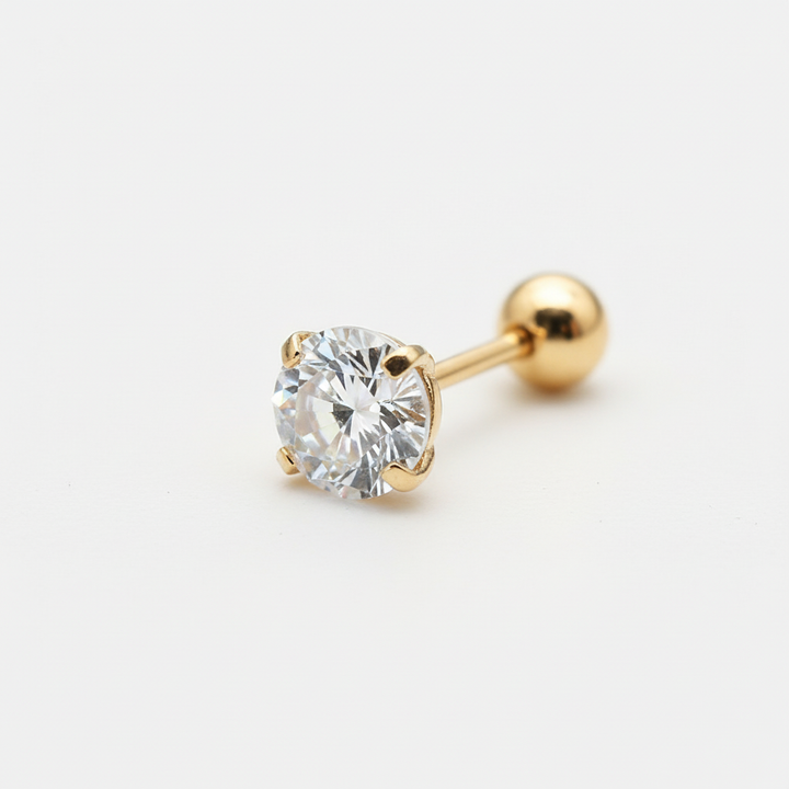 Elegante Damen Ohrstecker aus Titanstahl mit Zirkonia, perfekter hypoallergener Schmuck als Geschenk.