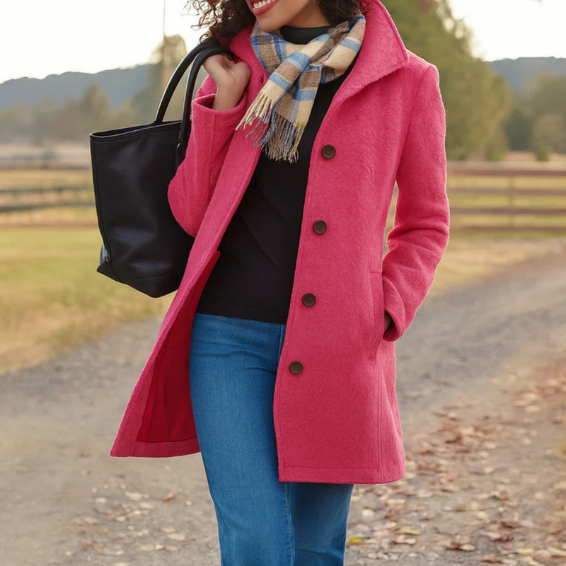 Eleganter, taillierter Damen Mantel für Übergangszeiten, ideal als Frühlings- oder Herbstmantel.