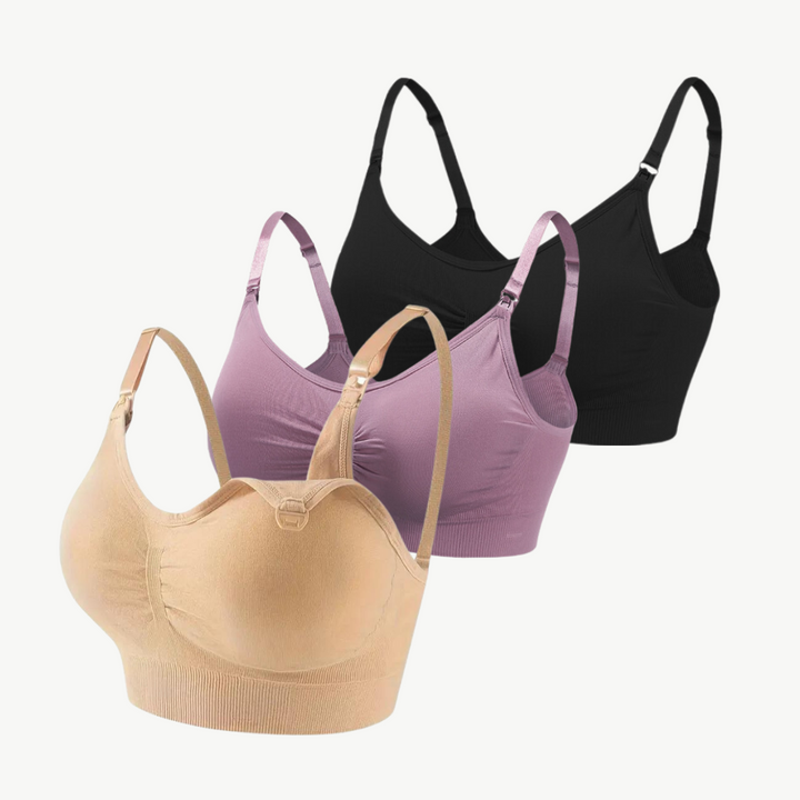 Praktisches Still-BH 3er-Set für Damen. Bequeme Unterwäsche, perfekt für Schwangerschaft & Stillzeit.