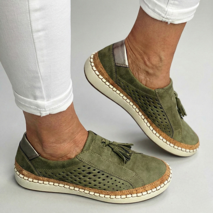 Ergonomische Damen Slip-on Sneaker, bequem für den Alltag; leichtgewichtige Komfortschuhe für Frauen.