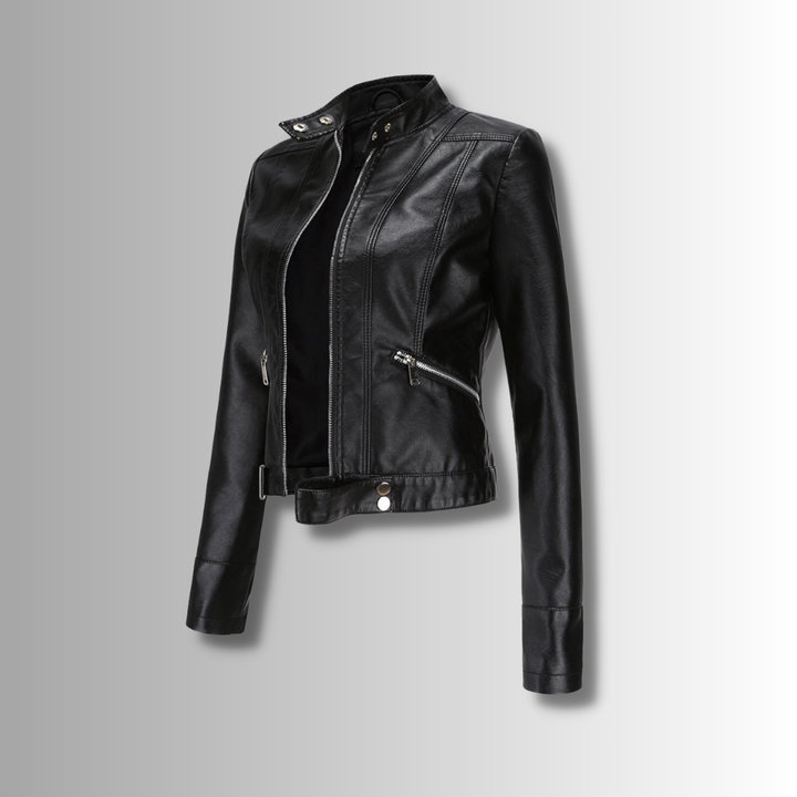 Damen Lederjacke Marlene, klassisch & stilvoll, perfekt für Frühling & Herbst.