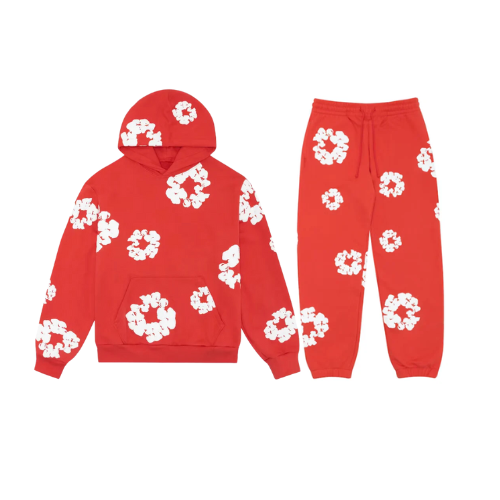 Komfortabler Unisex Trainingsanzug mit Blumenprint, ideal für entspannte Tage oder leichte Aktivitäten.