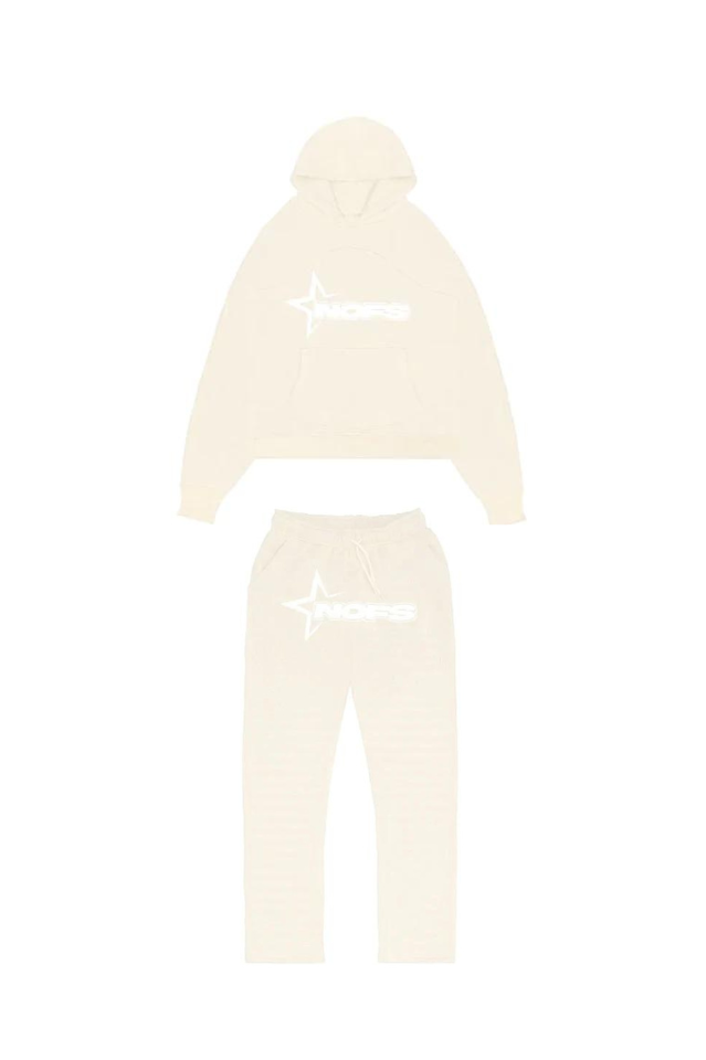 Rückenansicht des Unisex-Trainingsanzugs Nova. Moderner Hoodie & Jogginghose für Komfort & Stil.