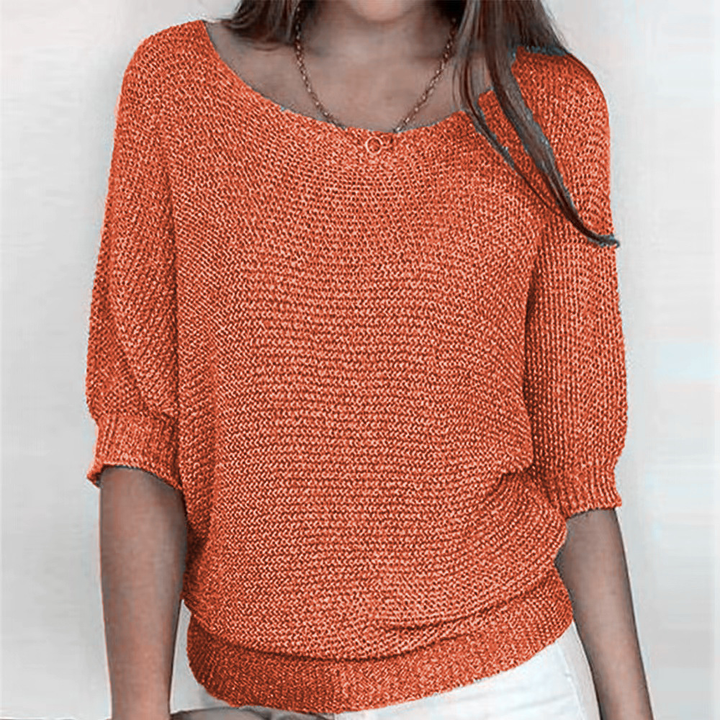 Damen Pullover mit Kreuzmuster. Eleganter Langarm-Strick für Frühling und Herbst, vielseitiger Alltags-Look.