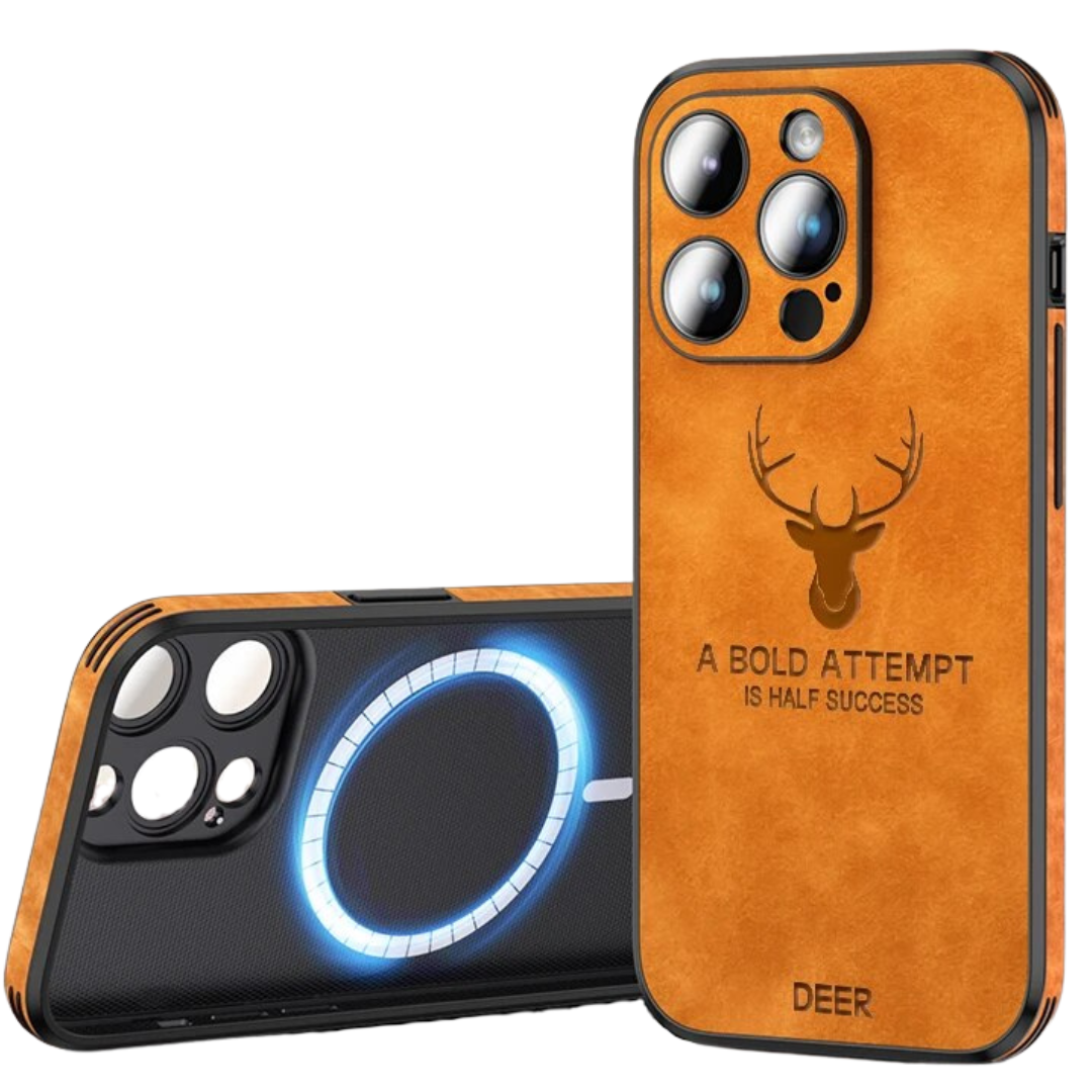 Premium Wildleder iPhone Hülle, luxuriöses Gefühl, mit starkem Kameraschutz, stoßfest und stilvoll.