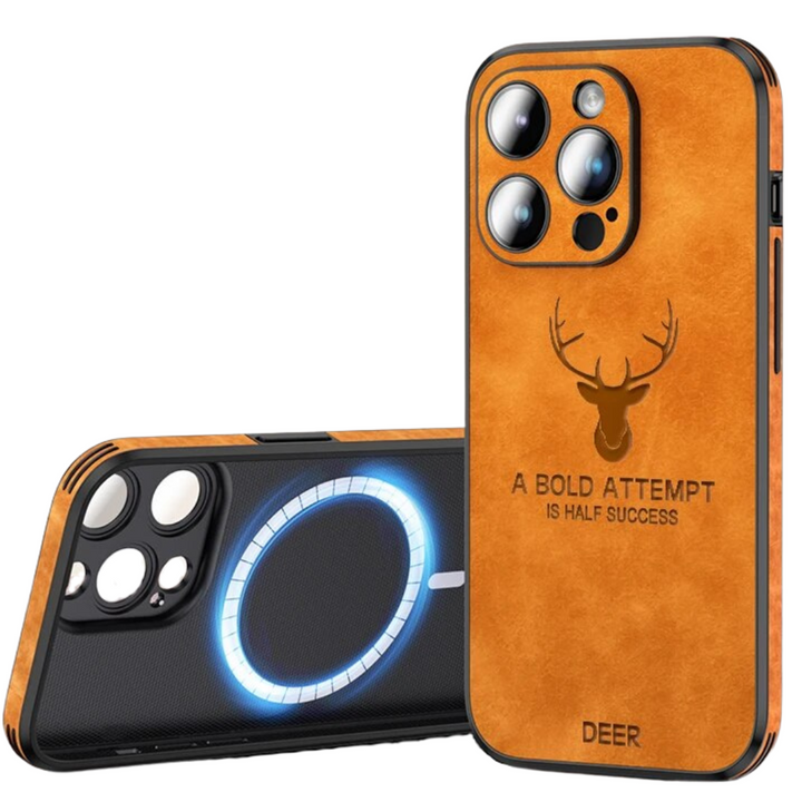 Premium Wildleder iPhone Hülle, luxuriöses Gefühl, mit starkem Kameraschutz, stoßfest und stilvoll.