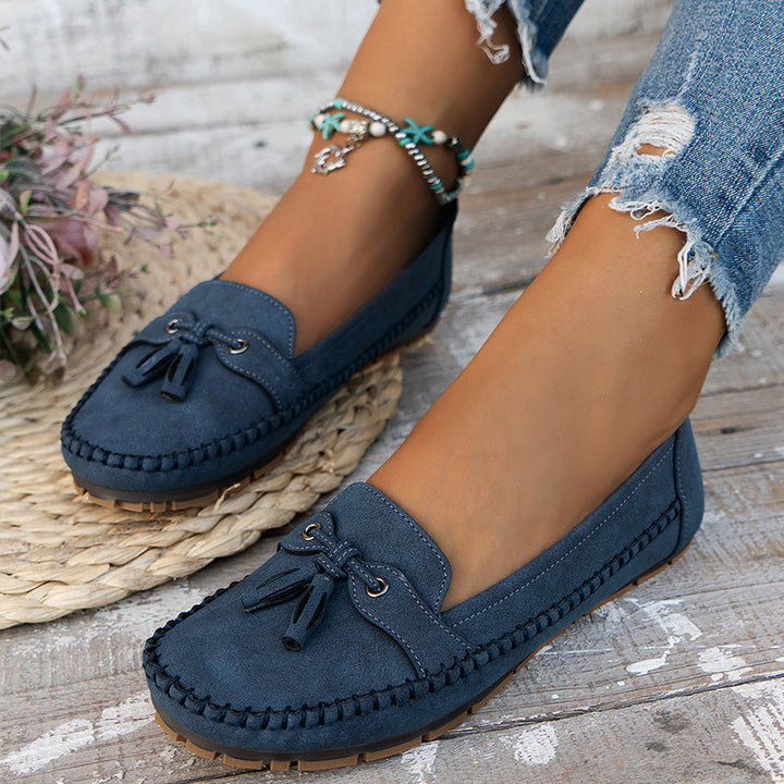 Orthopädische Damen Loafer mit Schleife, elegant und bequem für den Alltag.