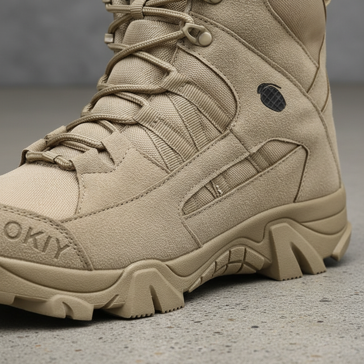Robuste orthopädische Herren Wanderschuhe mit Fußgewölbestütze für Komfort auf Wanderwegen.