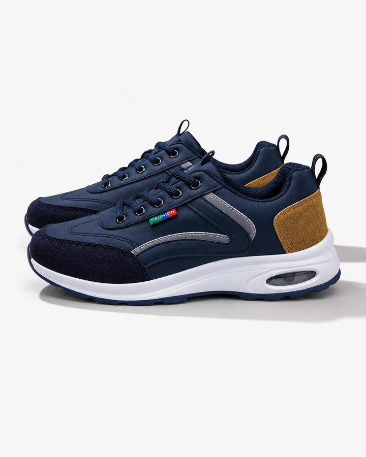 Schwarze Herren Komfortschuhe mit breiter Zehenbox; ideal für Neuropathie und große Größen, lindert Fußschmerzen.