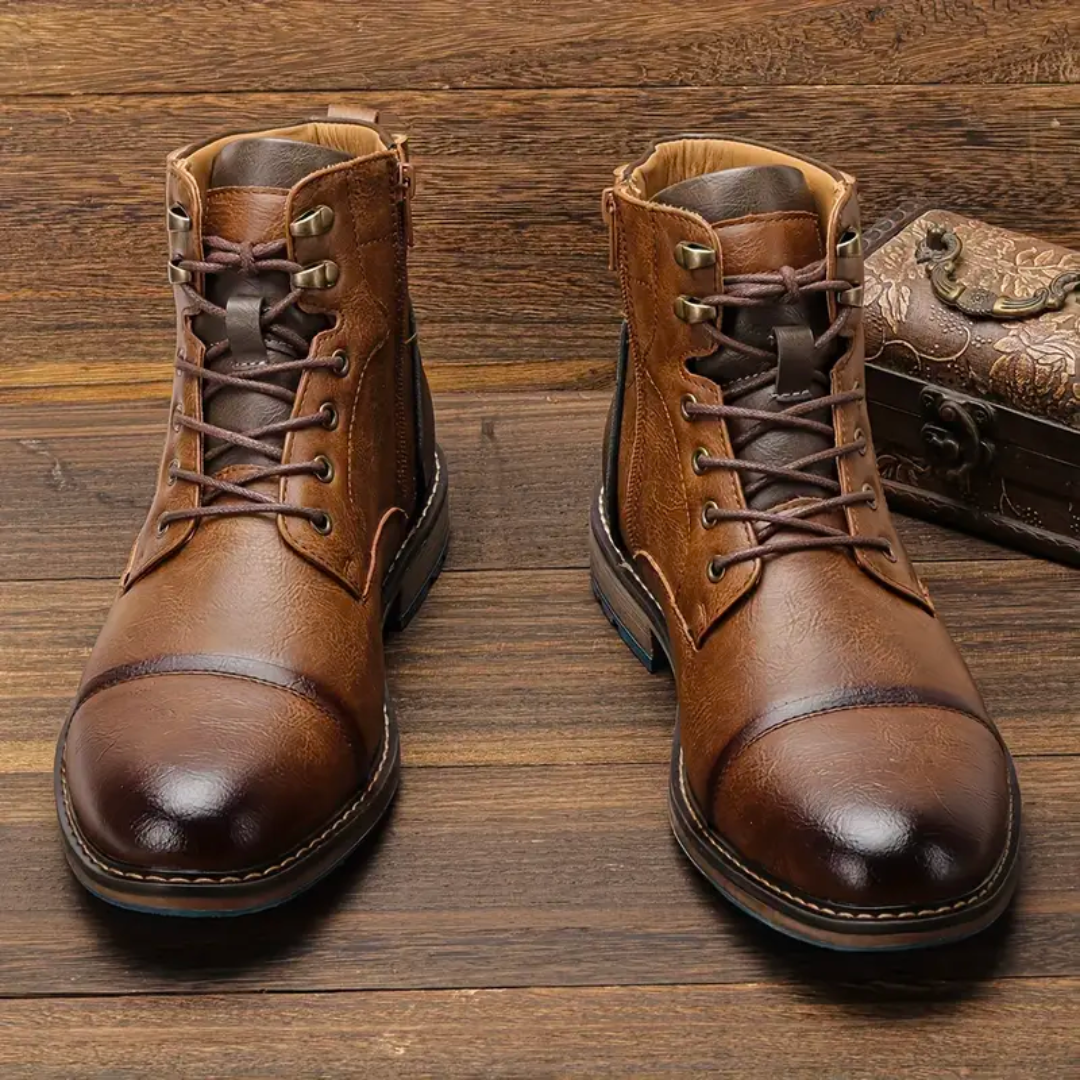 Elegante Herren Vintage Komfortschuhe, orthopädisch, mit Fußgewölbestütze für Alltag.