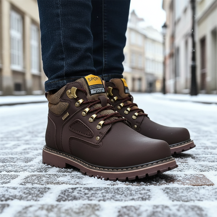 Bequeme orthopädische Winterschuhe mit Gewölbestütze und wasserdichter Membran, ideal für kalte Wintertage.