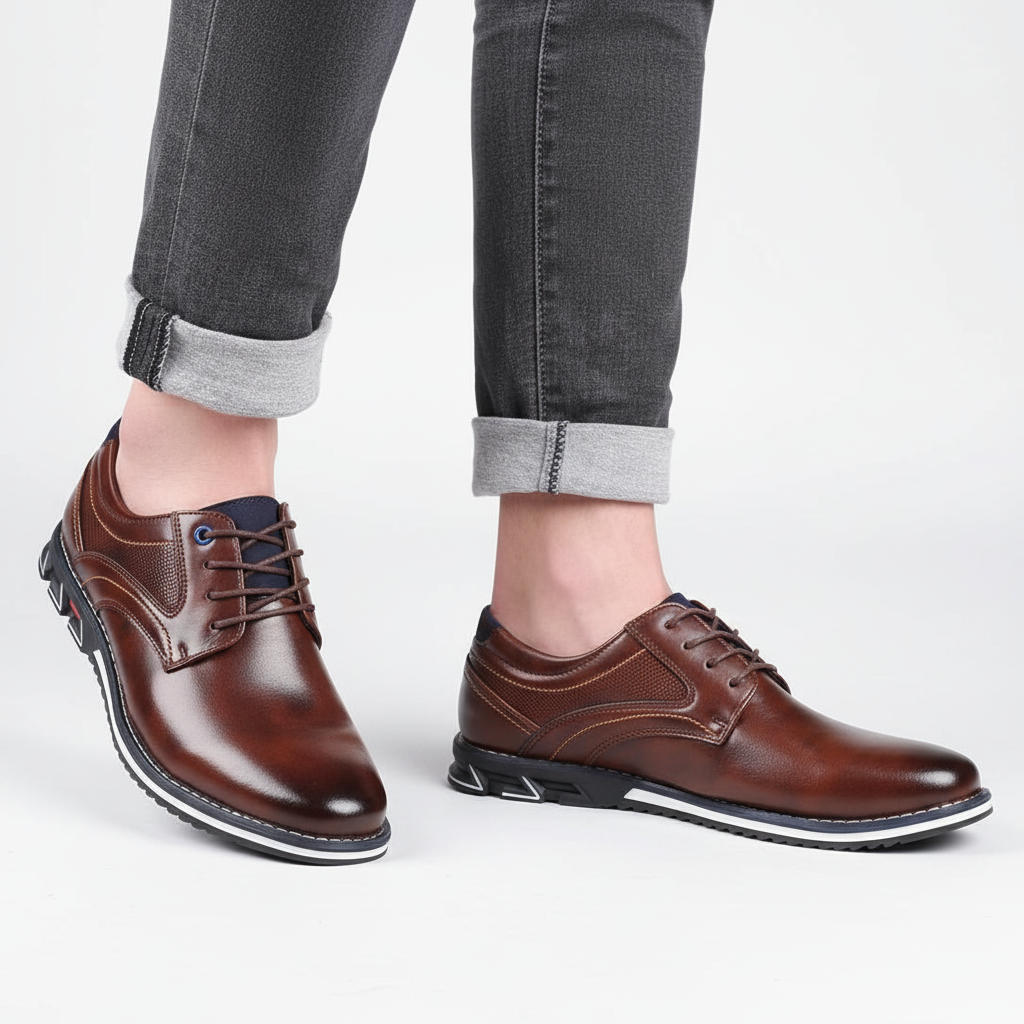Klassischer orthopädischer Herrenschuh Connor aus Leder, bequem, stilvoll und rutschfest, perfekt für Alltag und Business.