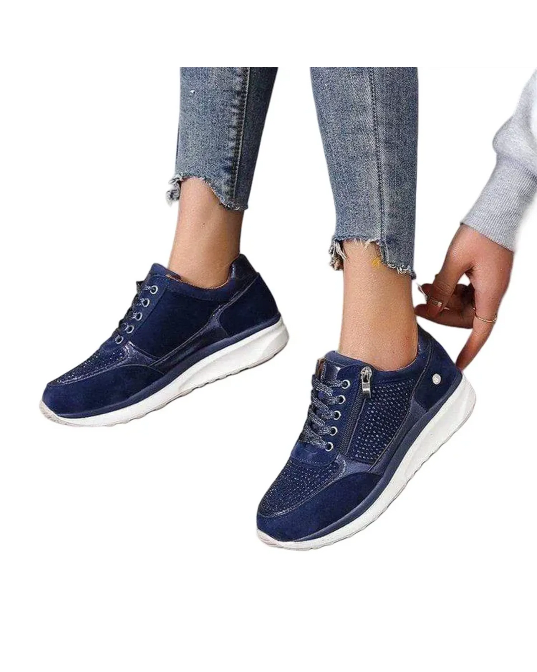 Blaue Damen Alltagsschuhe mit weicher Sohle, bequem & atmungsaktiv für Sommer, Urlaub und Freizeit.