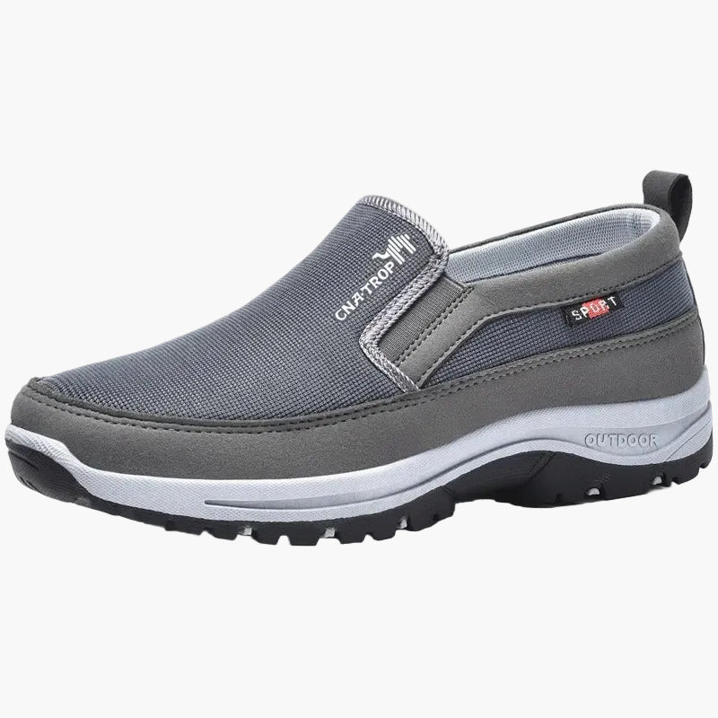 Stylische blaue Herren Komfort Slip-On-Schuhe für den Alltag, mit orthopädischer Unterstützung für gesunde Füße.