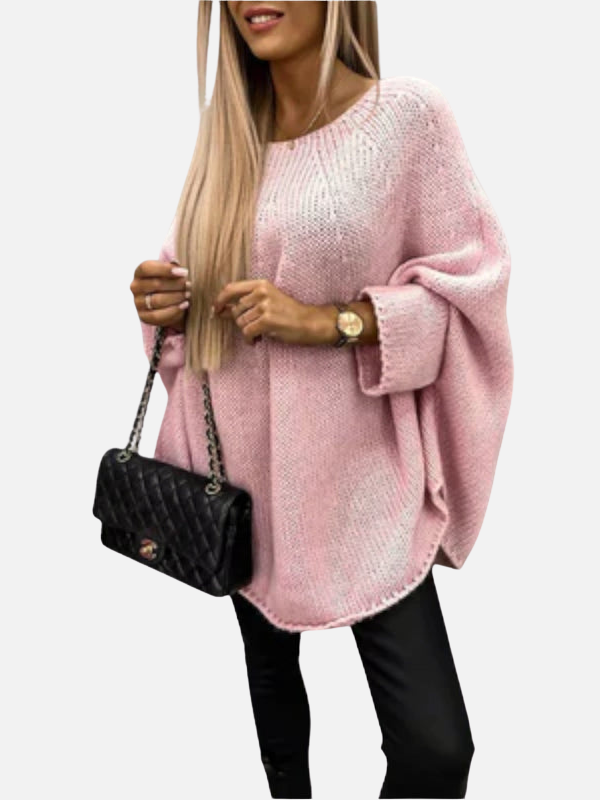 Femininer Damen Oversize Strickponcho. Eleganter Pullover für Herbst & Winter. Trendiger Poncho für komfortablen Lagenlook.