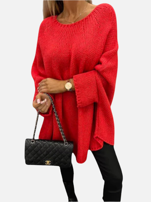 Warmer Damen Oversize Strickponcho. Komfortabler Poncho Pullover für elegante Wintermode & entspannte Freizeit-Outfits.