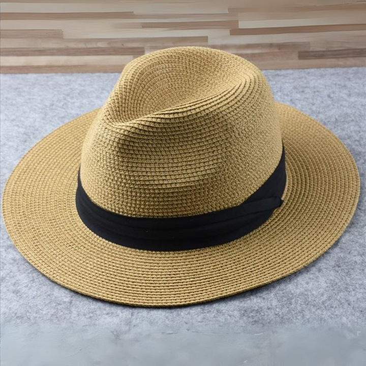 Zeitloser Panama Fedora Hut "Noah", unisex, klassischer Sommerhut, atmungsaktive Kopfbedeckung.