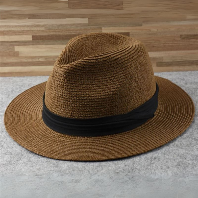 Atmungsaktiver Unisex Sommerhut: Klassischer Panama Fedora "Noah" für eleganten Sonnenschutz.