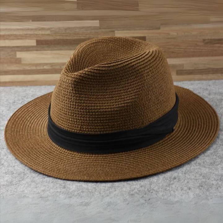 Atmungsaktiver Unisex Sommerhut: Klassischer Panama Fedora "Noah" für eleganten Sonnenschutz.
