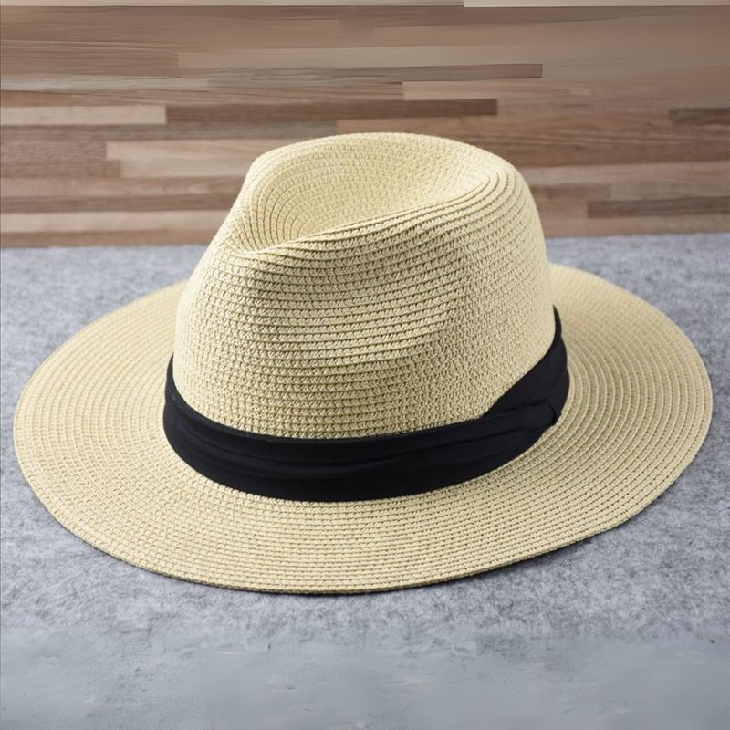 Nahaufnahme des klassischen Panama Fedora Huts "Noah", unisex, idealer Sommerhut für Eleganz & Schutz.