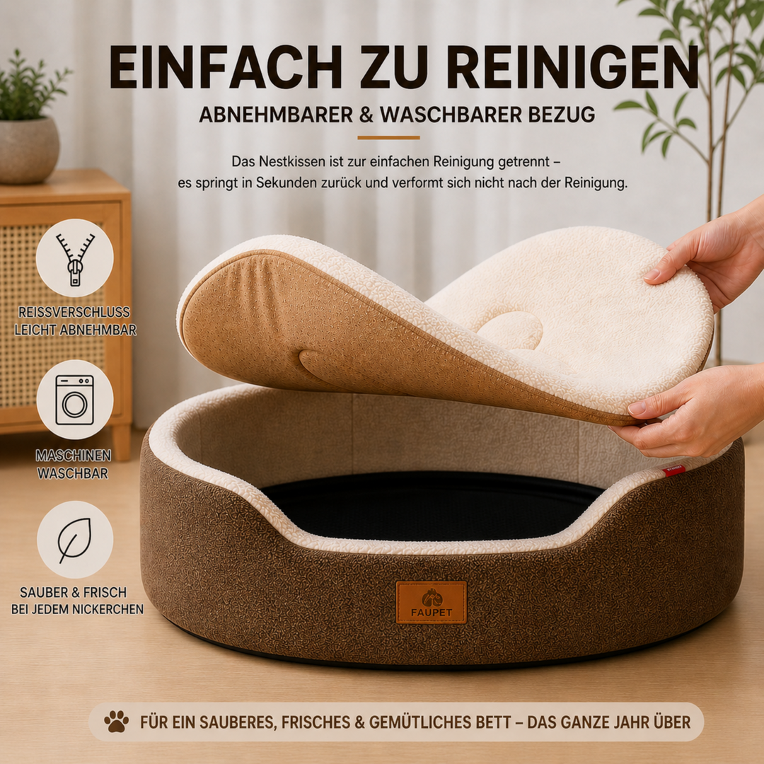 Gemütliches orthopädisches Hundesofa für große Rassen, weicher Plüsch für besten Schlaf.