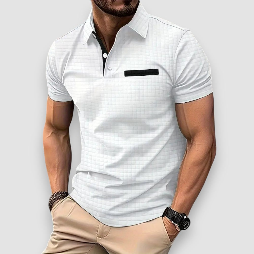 Herren Gemustertes Poloshirt, kurzarm, für Sommer & Frühling. Modisch elegantes Freizeit-Oberteil für Männer.