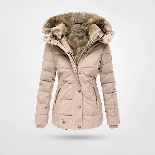 Sportliche Damen Winterjacke, winddicht, wasserdicht mit Reißverschluss & Stehkragen. (96)