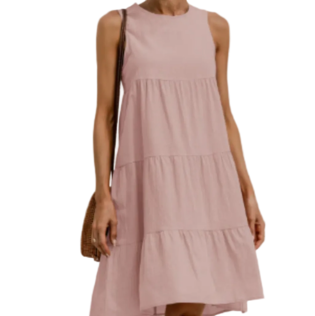 Elegantes Damen Business Midikleid, ideal für Büro & Alltag. Lässiges Kurzarmkleid, vielseitig und bequem.