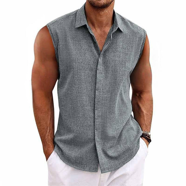 Casual Herren-Sommerhemd Dexter ärmellos, perfekt für Strand, Freizeit & entspannte Sommeroutfits. Locker und bequem.