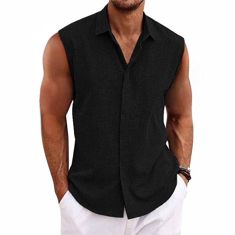 Vielseitiges Herren-Sommerhemd Dexter ärmellos, elegant & luftig. Perfekt für casual Sommer-Looks und Freizeitkleidung.