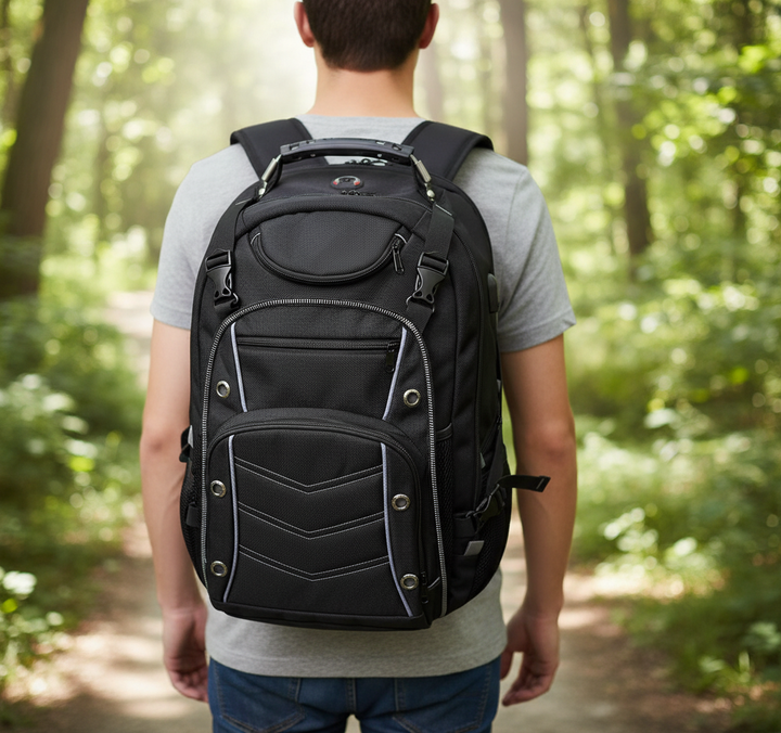 Unisex Rucksack 55L für Reise & Expedition mit Laptopfach. Wasserdichter Outdoor-Rucksack mit USB, RFID & Organizer.
