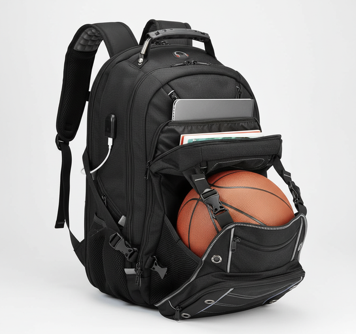 Großer Unisex-Rucksack 55L für Outdoor & Reisen. Expedition-Rucksack mit Laptopfach, TSA-Sicherheit & RFID-Schutz.