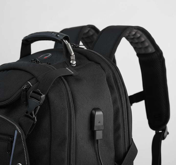 Vielseitiger 55L Unisex-Expedition-Rucksack für lange Reisen. Robust, wasserdicht mit Laptopfach, USB-Port & Organizer.