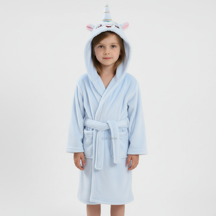 Weicher Plüsch-Bademantel CozyWrap für Kinder, einfach zum Wohlfühlen.