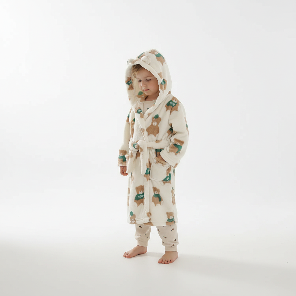 Kuscheliger Plüsch-Morgenmantel CozyWrap für Mädchen, ideal für Entspannung zu Hause.