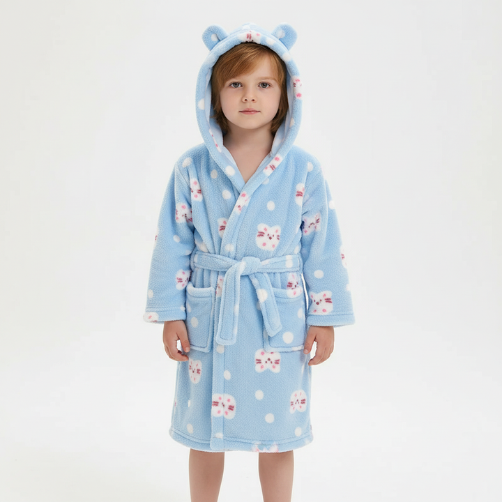 Plüschiger Bademantel CozyWrap für Kinder, hält warm und bietet Komfort im Zuhause.