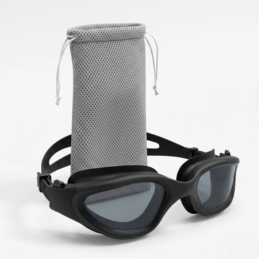Polarisierte Schwimmbrille für Erwachsene, reduziert Blendung, ideal für Schwimmen und Wassersport.