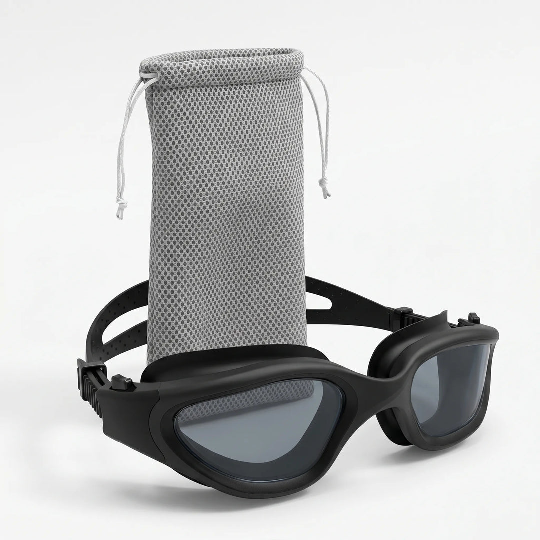Polarisierte Schwimmbrille für Erwachsene, reduziert Blendung, ideal für Schwimmen und Wassersport.