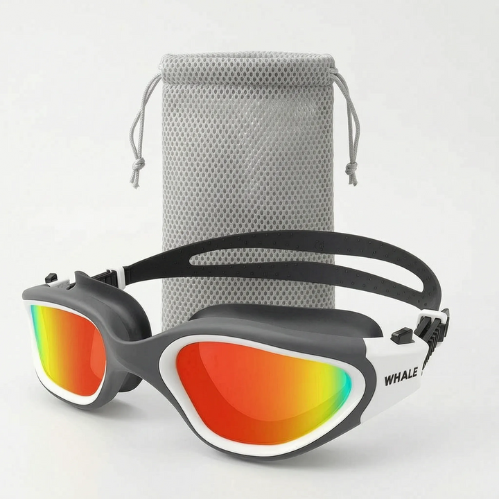 Komfortable, polarisierte Schwimmbrille für Erwachsene, Anti-Beschlag und UV-Schutz.