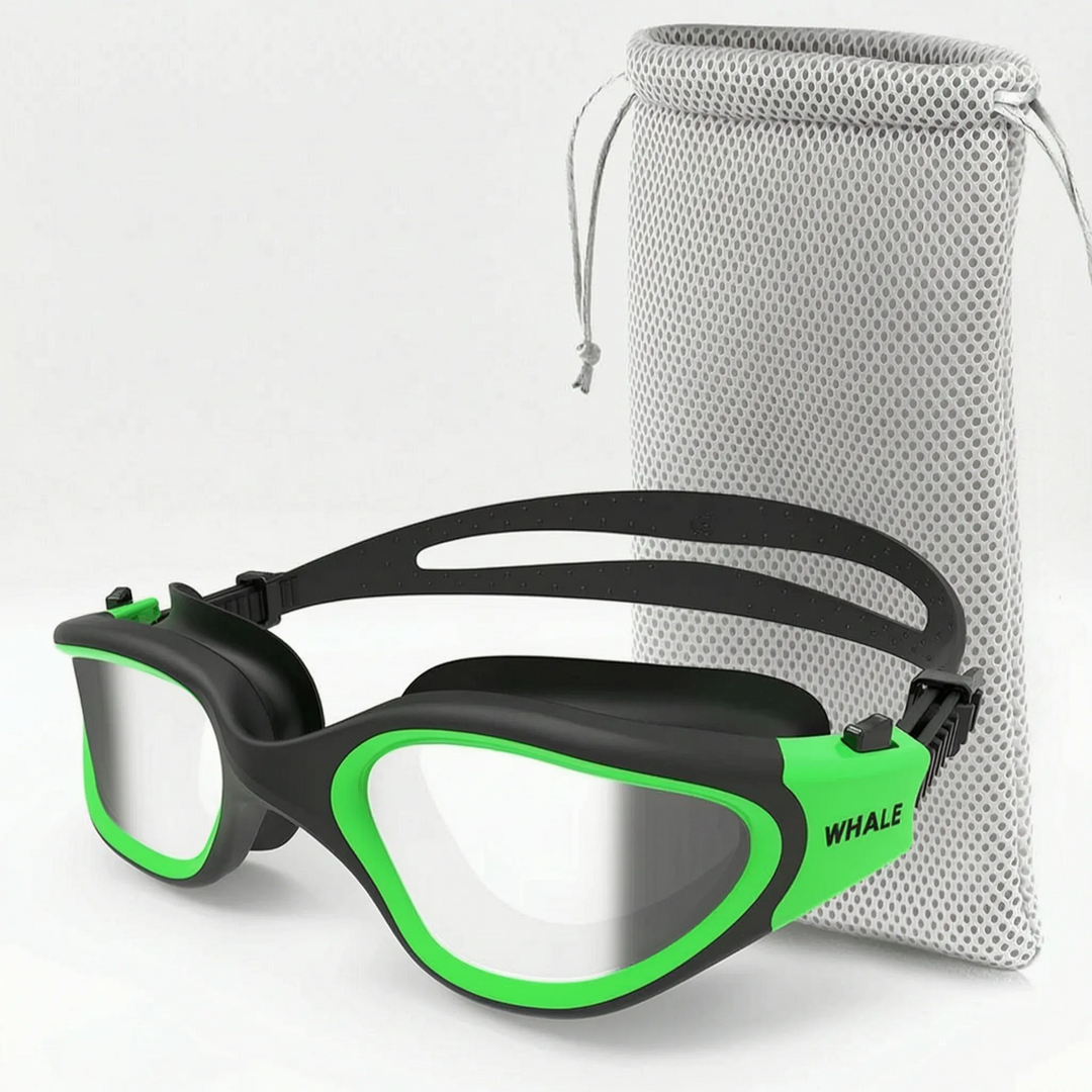 Polarisierte Anti-Beschlag-Schwimmbrille für Erwachsene, klares Sichtfeld und effektiver UV-Schutz.