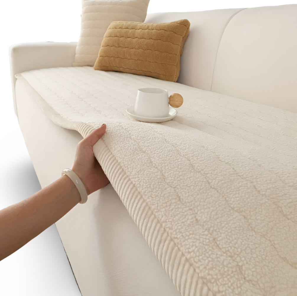 Moderner Plüschbezug für Ecksofa, in verschiedenen Farben erhältlich, langlebig.
