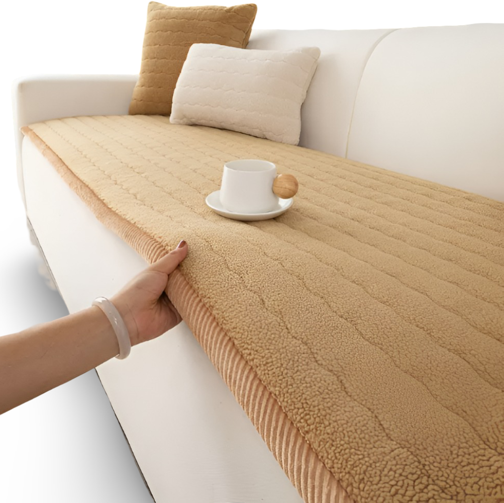 Rutschfester Plüsch Möbelschutz in Anthrazit, ideal für Sofaliege und Wohnzimmer.