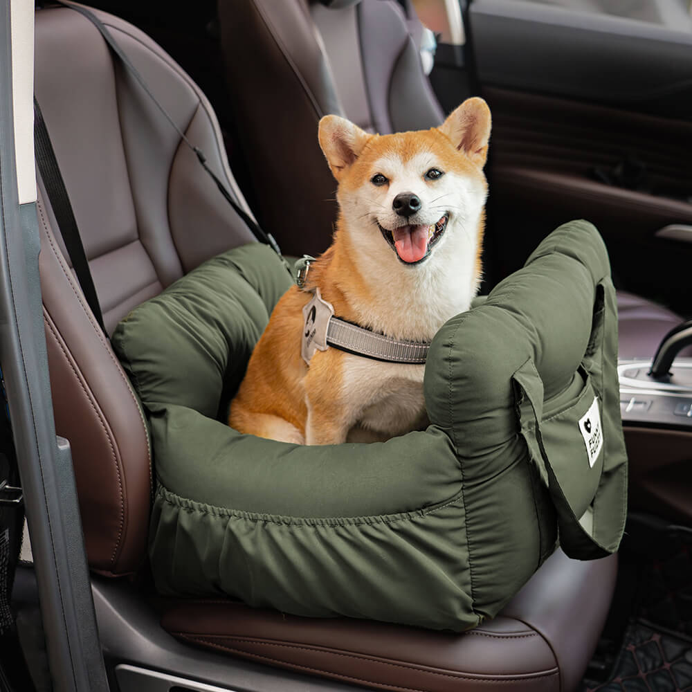 Hundereisebett mit Gurten: Ergonomisches Design, fördert entspanntes Liegen im Auto.