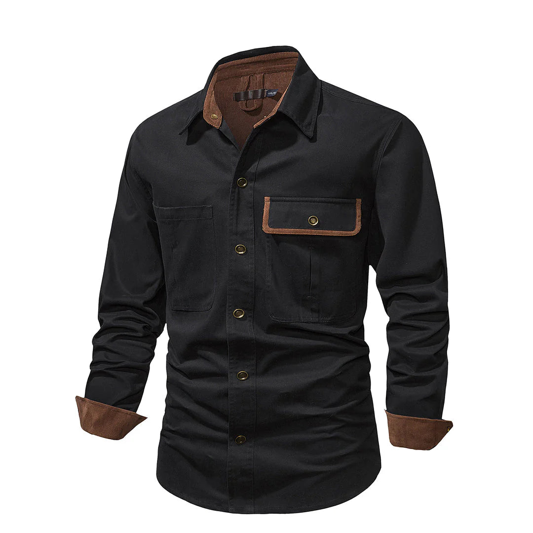 Modernes Business Casual Herrenhemd in Braun, mit schlanker Passform, vielseitig kombinierbar.