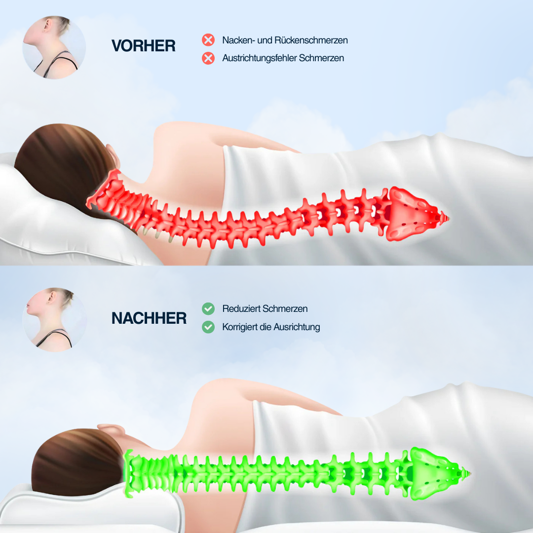 Arosa Kopfkissen mit Memory Schaum, ergonomische Nackenstütze, gesunder Schlaf.